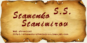 Stamenko Stanimirov vizit kartica